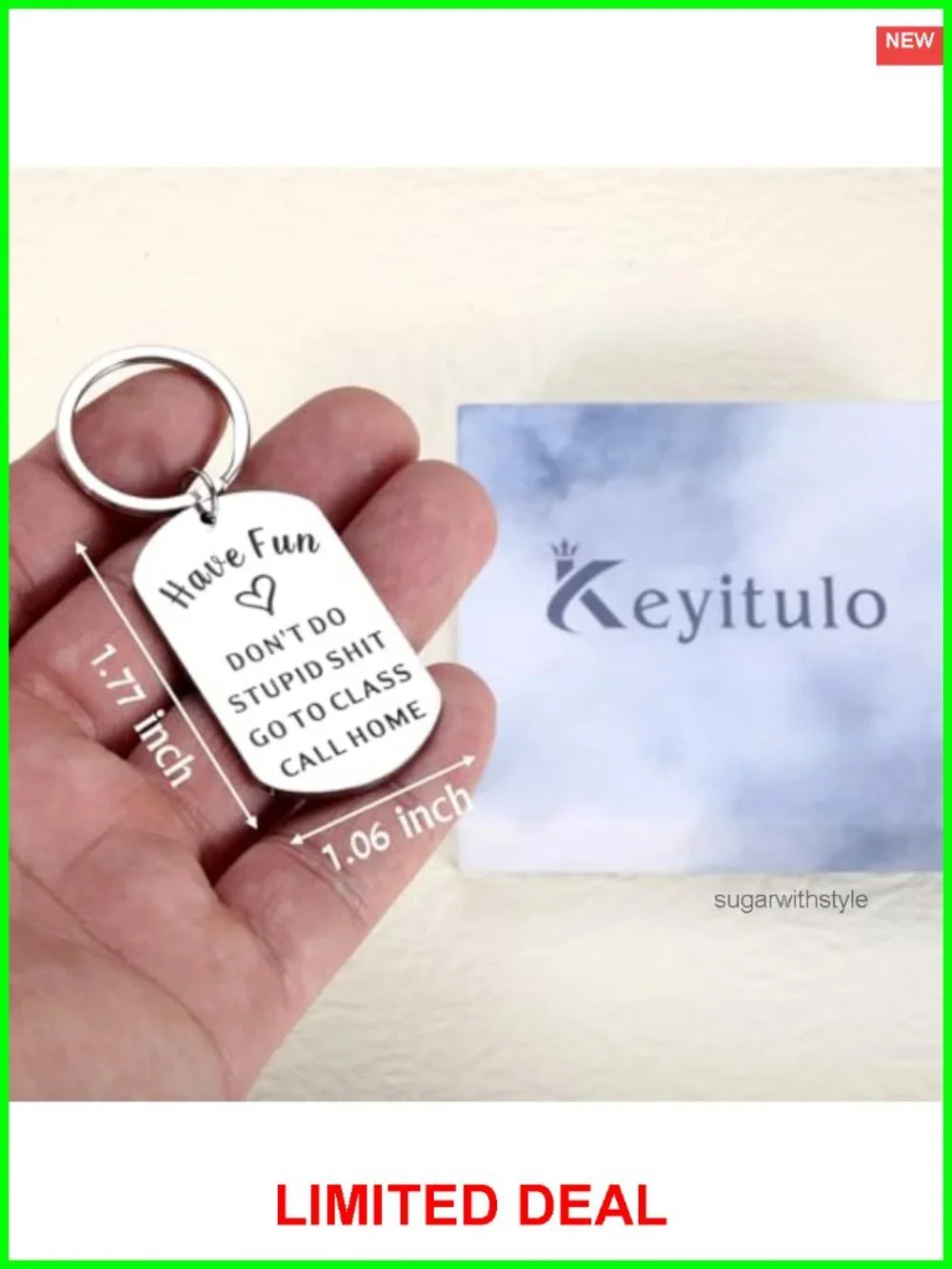 Stainless Steel Funny College Keychain Gift for Students